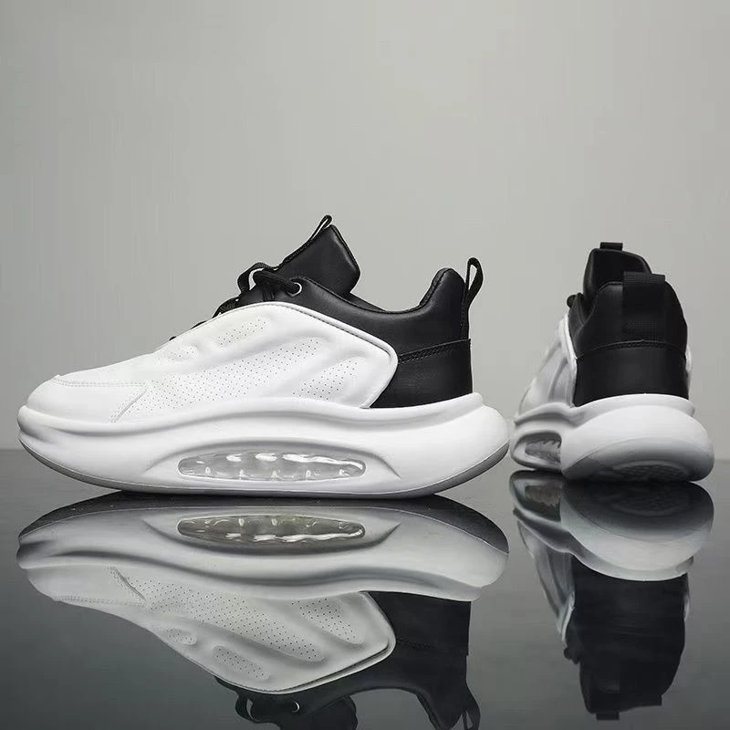 2026 Spring Men's Hidden Wedge Breathable Casual Versatile Thick Sole White Dad Sneakers