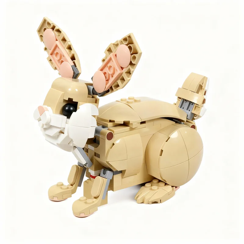 ตัวต่อ MOC กระต่ายน้อยน่ารักขับถ่าย 369 ชิ้น ของเล่นตัวต่อเสริมสร้างจินตนาการ ของขวัญวันคริสต์มาส ของขวัญวันเกิด