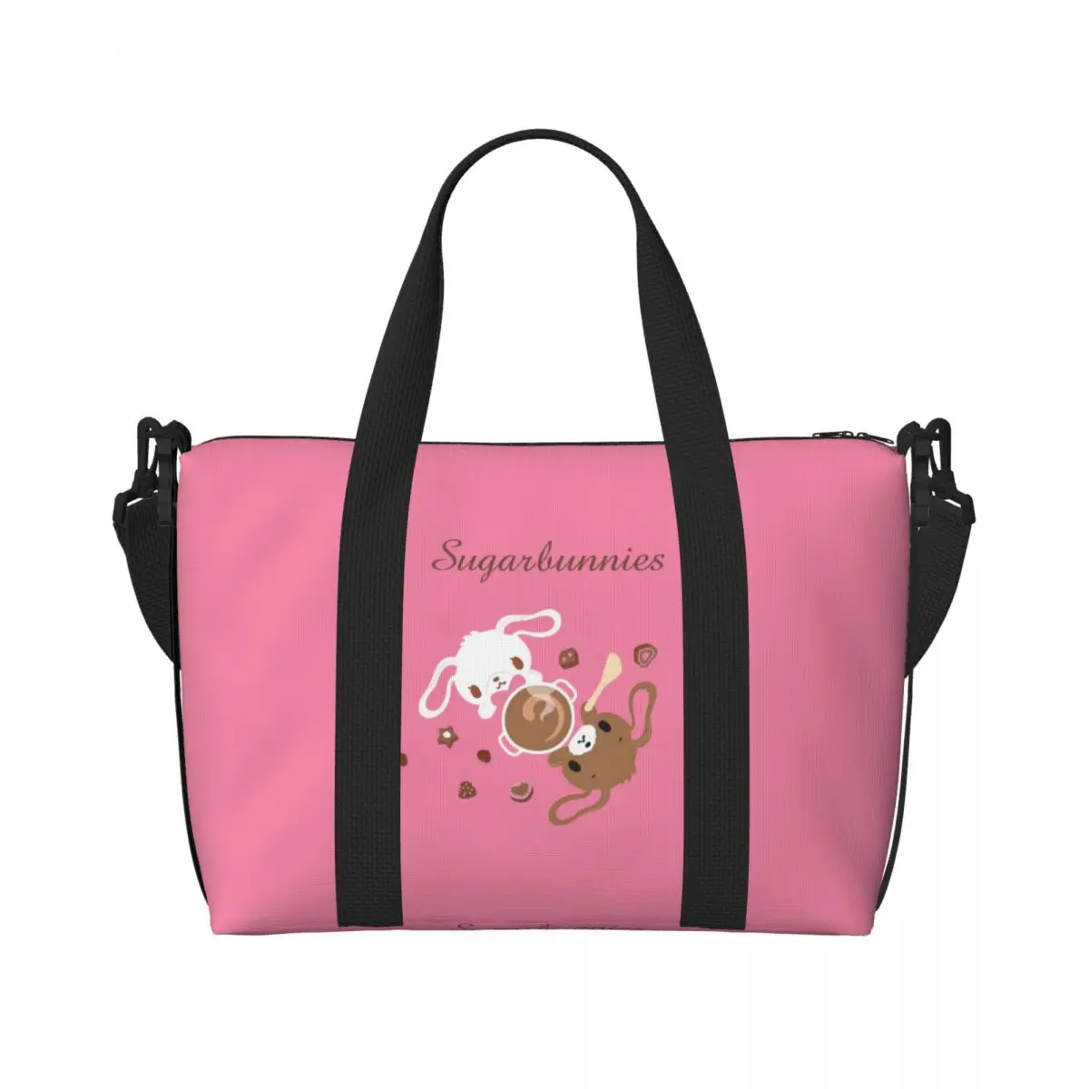 

Custom Sanrio Sugarbunnies Cartoon Tote Bag for Women Big Capacity Anime Cute Gym Beach Travel Bags
