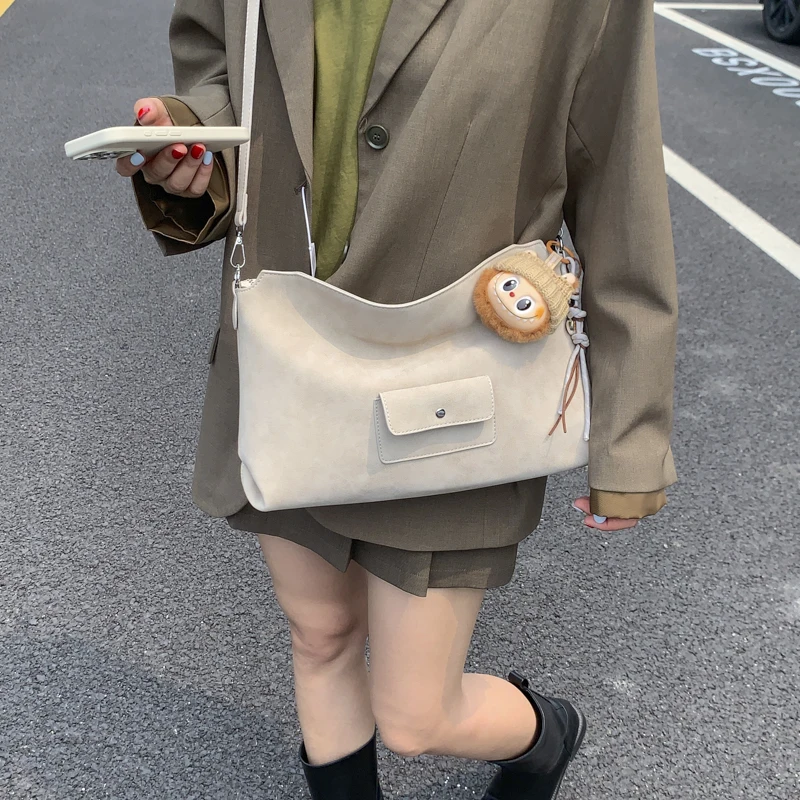 

New Solid Zipper Faux Suede Square Sweet Shoulder Bags for Women High Quality Fashionable Versatile Stylish Design Armpit Bags