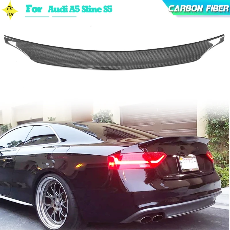 Carbon Fiber Rear Trunk Spoiler Wing For Audi A5 Sline S5 Coupe 2009-2016 Not For RS5 Car Rear Trunk Boot Lip Wing Spoiler FRP