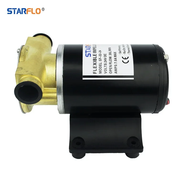 

STARFLO 12V DC Marine Flexible Impeller Pump 12v Brass Gear 32LPM impeller pump marine for deck washing