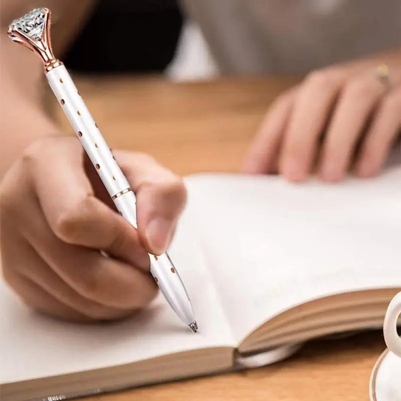 Женская ручка с кристаллами | Шариковые ручки с кристаллами и бриллиантами | Ручка с бриллиантами, металлические шариковые ручки со стразами для невесты