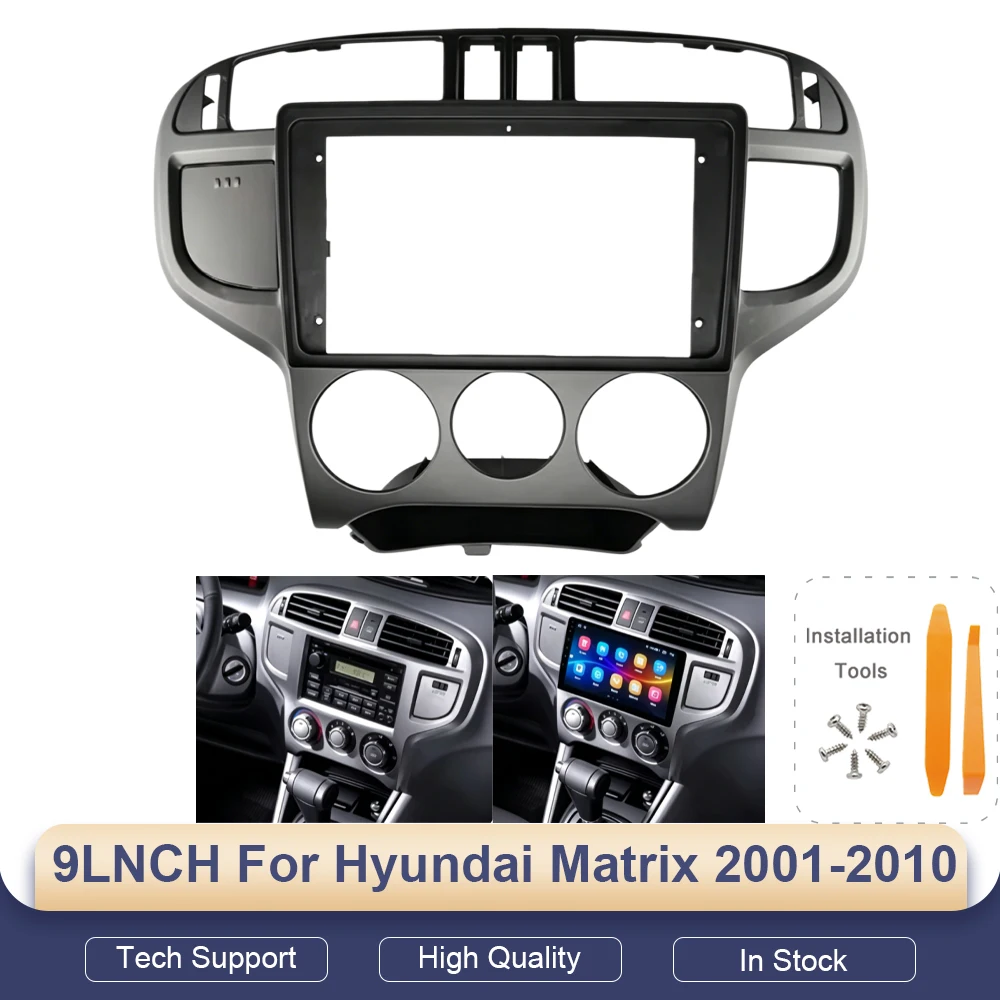 For Hyundai Matrix 2001-2010 9 Inch Android Car Radio Stereo Multimedia Player Navigation GPS Fascia Frame Wiring Harness Kit