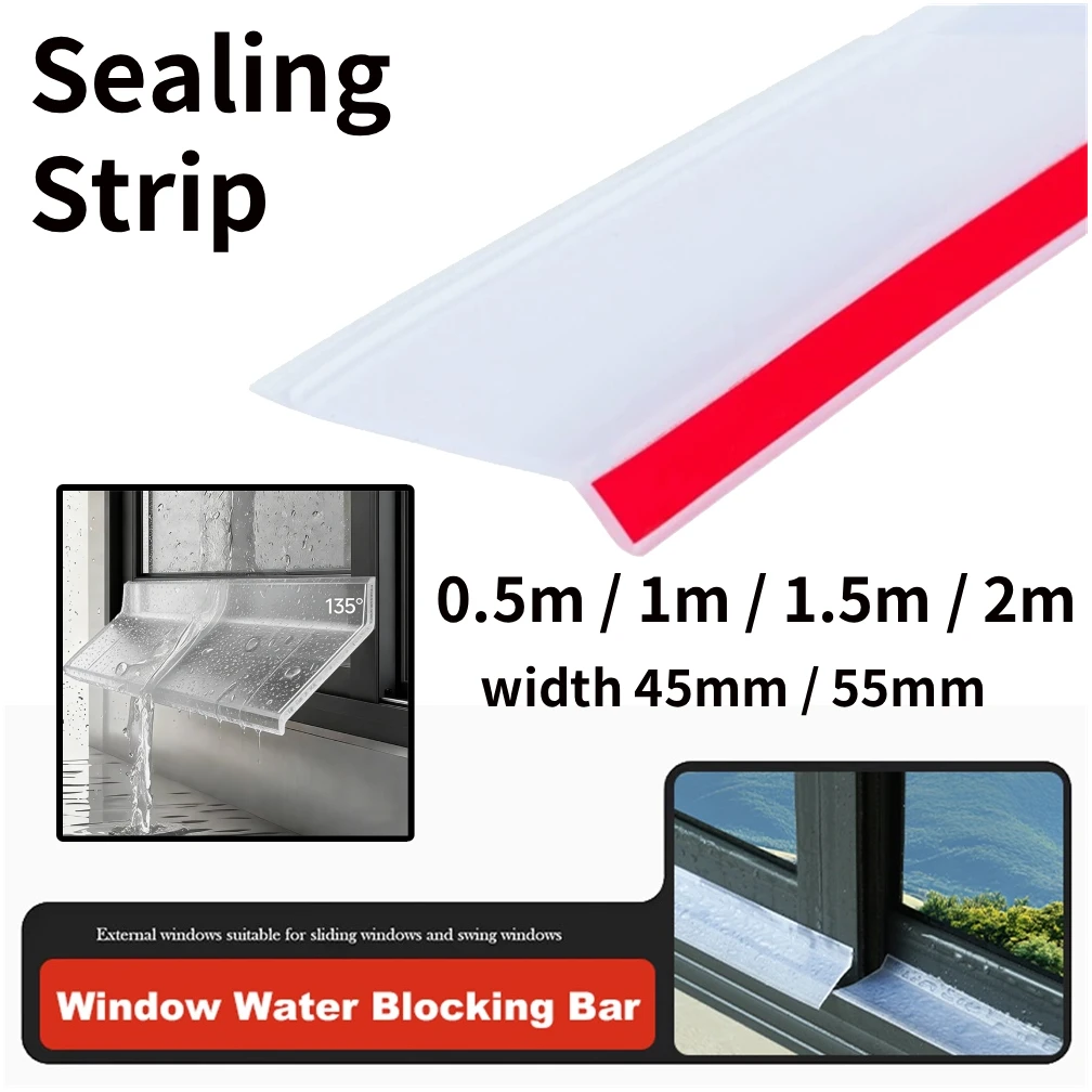 0.5-2m Waterproof Sealing Strip TPE Sealing Strip Flexible Window Water Blocking Bar Sliding Window Rain Flashing Blocks