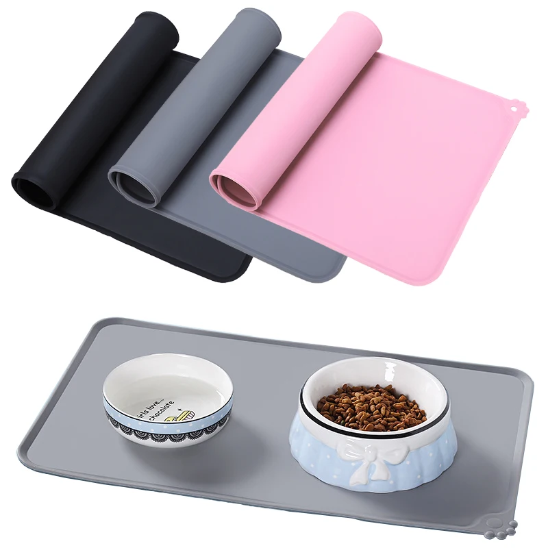 Non-Stick Silicone Pet Bowl Mat, Fountain Tray, Almofada de comida impermeável, Alimentação e beber Pads, Placemat fácil de lavar, cão e gato