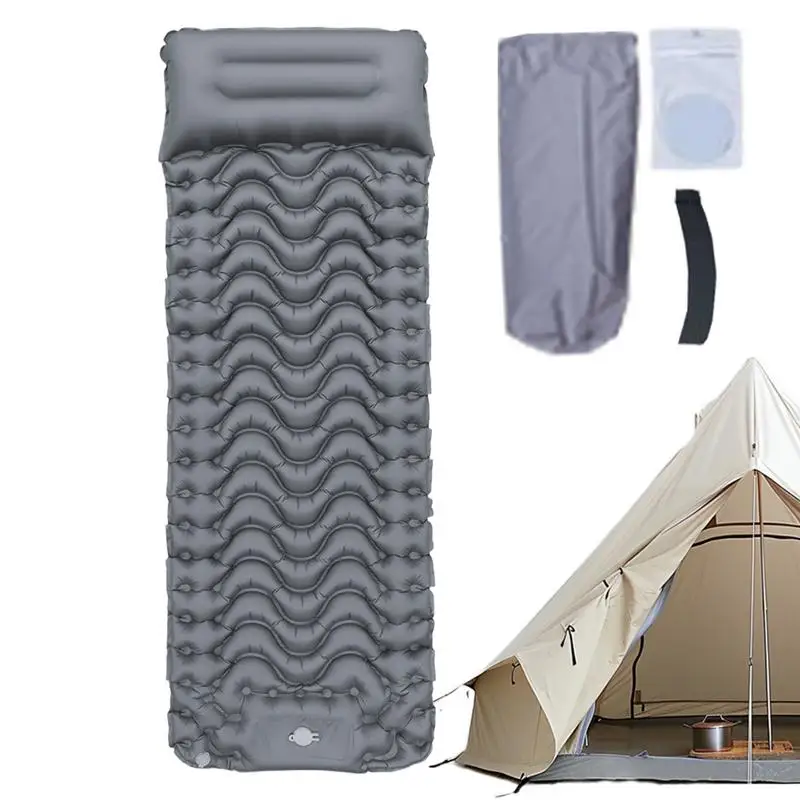 

Camping Mattress Compact Camping Air Mattress for Tent Foldable Portable Sleep Mat with Built-in Foot Pump Compact Camp Gear