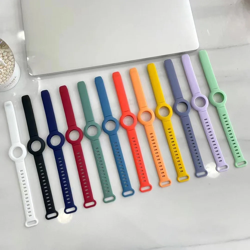 Custodia protettiva per braccialetto anti-smarrimento con cinturino in silicone da 100 pezzi per Apple Airtag Tracker per bambini Localizzatore di tracciamento per bambini