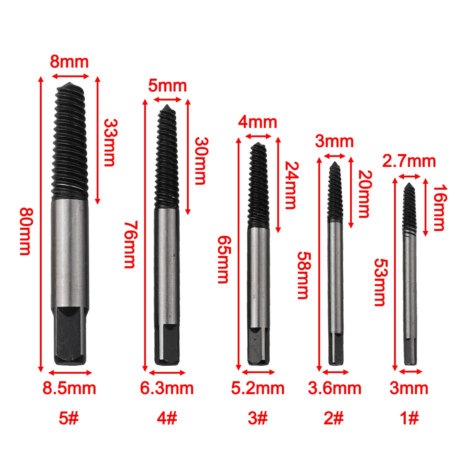 /10Pcs /Spiral /Flute Screw Extractor Set HSS Drill Bits For Broken Damaged Stripped Screws Removal Tool Kit