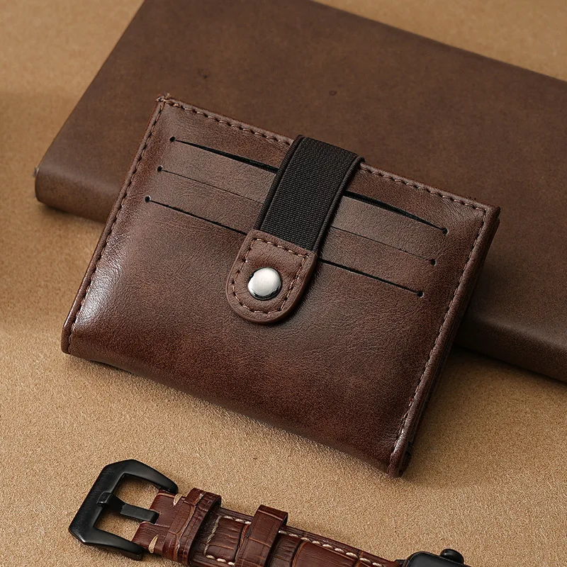 

New Card Bag Men's Wallet Oiled Wax Leather Driving License Bag multi-card holder Men Short Wallet Business Money Bag