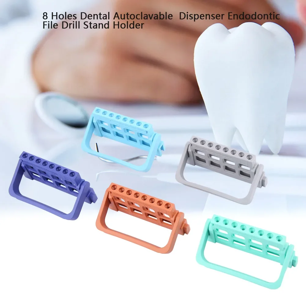 8 Gat Tandheelkundige Hoge Kwaliteit Plastic Autoclaveerbaar Dispenser Endodontische Wortelkanaalbehandeling Bestand Boor Standhouder Endo Meetinstrument