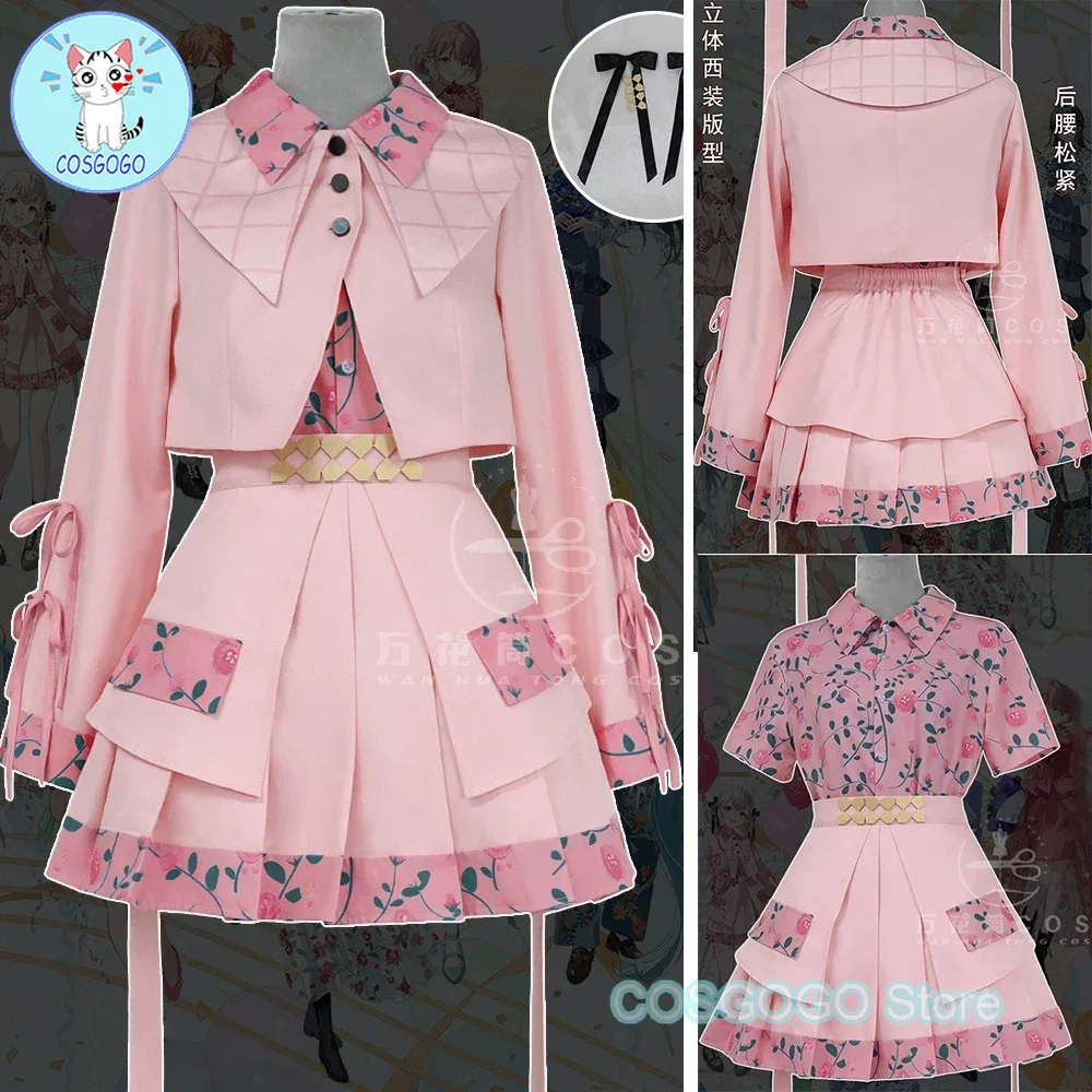 

COSGOGO PJSK Azusawa Kohane Cosplay Costume Project Sekai Halloween Game Suit Women Dress Lovely Clothes JK Uniform Pink Suit