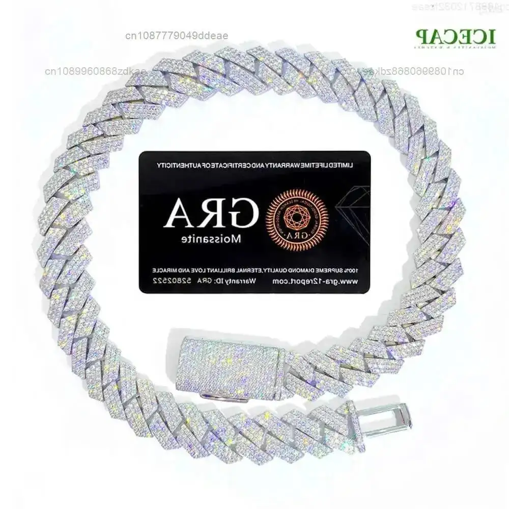 

Ювелирные изделия с мороженной подушкой Iced Out Майами Хип-хоп Vvs Муассанит Кубинская цепочка на заказ Мужское индивидуальное роскошное кубинское ожерелье
