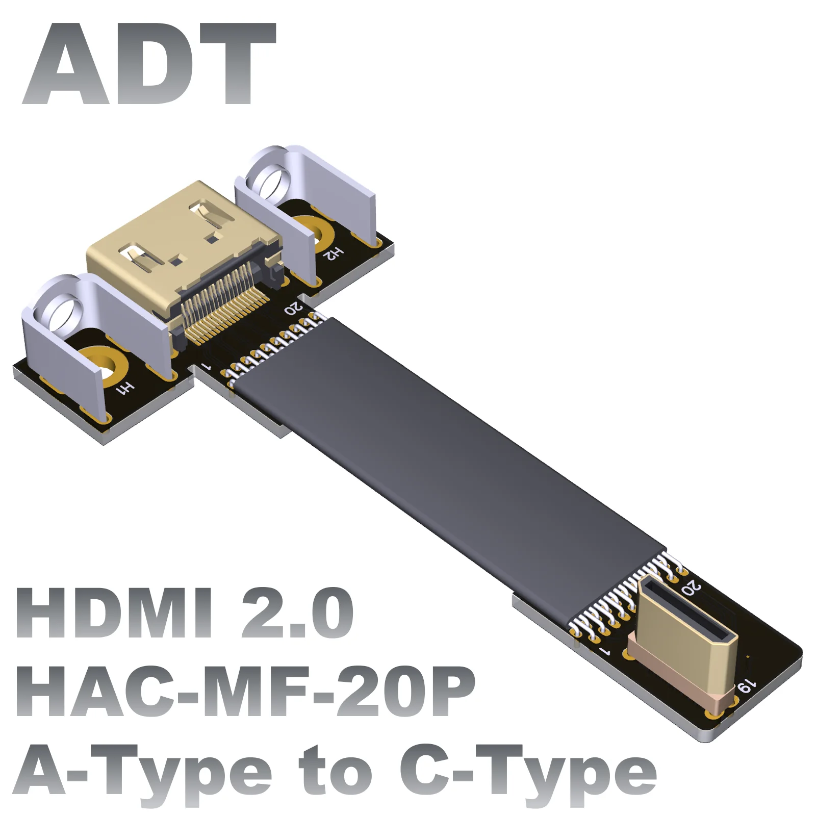 Adt mini hdmi-kompatibler Adapter von männlich zu weiblich 4k Bildschirm fpv Luftbild licht und dünnes flaches Hochgeschwindigkeits-Verlängerung kabel