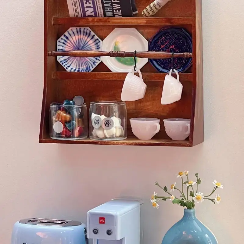 1 conjunto 1/6 casa de bonecas em miniatura máquina café elétrica modelo cozinha acessórios cozimento para casa boneca decoração fingir jogar brinquedos