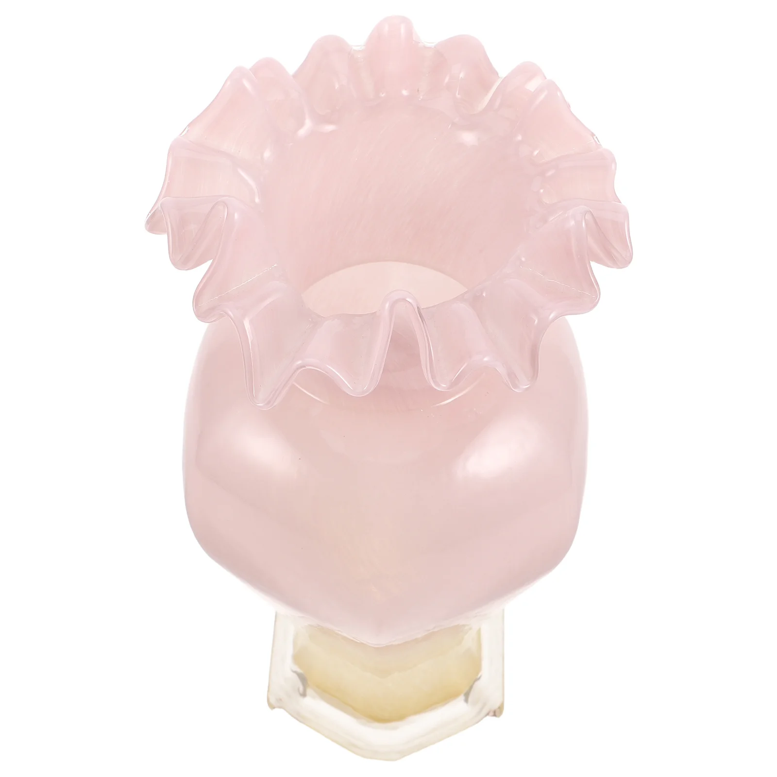 

Creative Glass Vase Wave Rim Pearlescent Finish Artistic Flower Vase Decoration Living Room Centerpiece Table Wedding Use