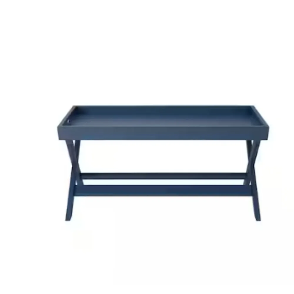 

Rectangular Steel Blue Wood Tray Top Coffee Table (40 in. W x 18 in. H)