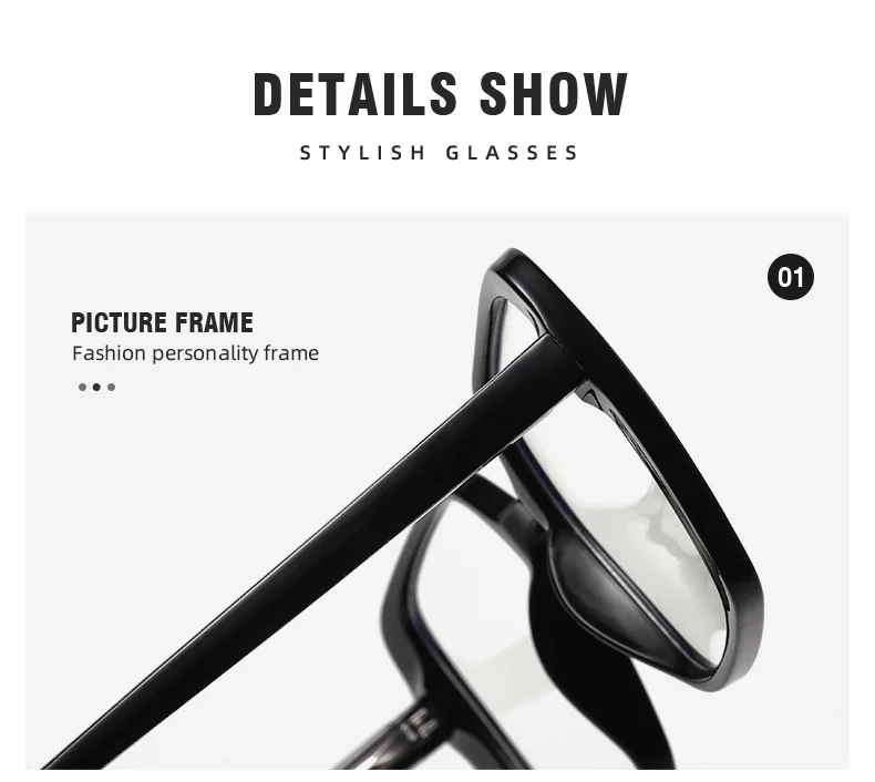 Luxus Vintage transparente übergroße quadratische Lesebrille Frauen Computer Brille Anti Blaulicht Brille Presbyopie Brille – Detail 9
