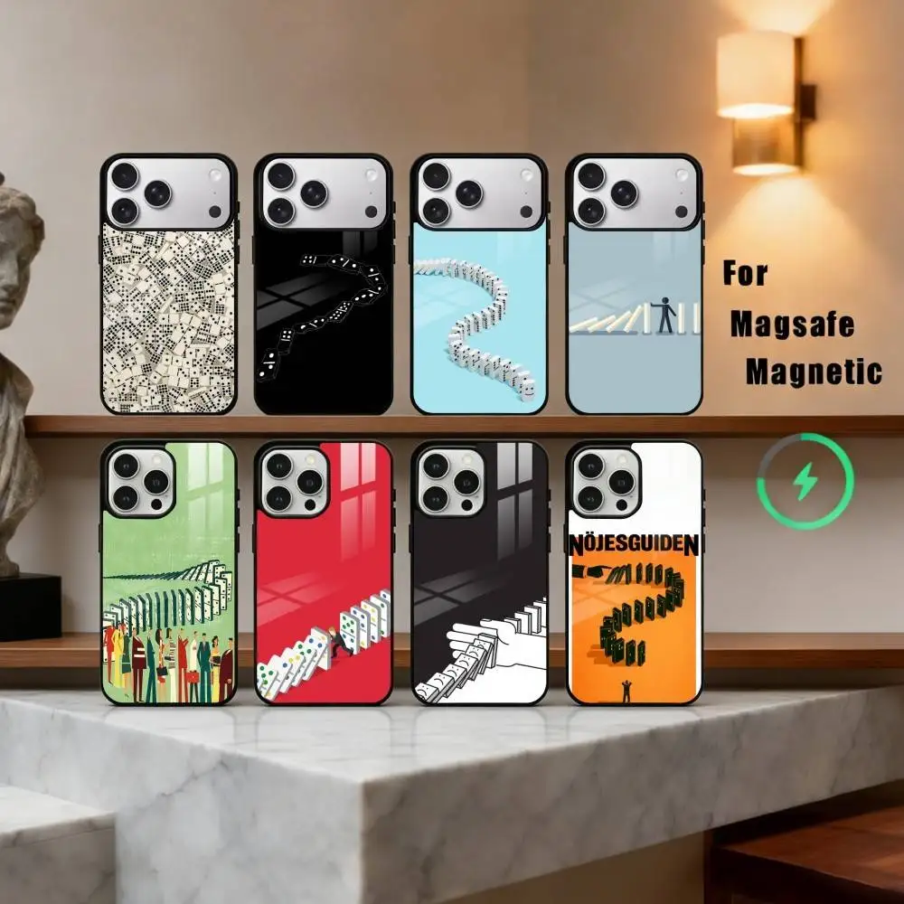 

D-Domino A-Art Phone Case For iPhone 17,16,15,14,13,12,Plus,Pro,Max for Magsafe Magnetic Wireless Charging