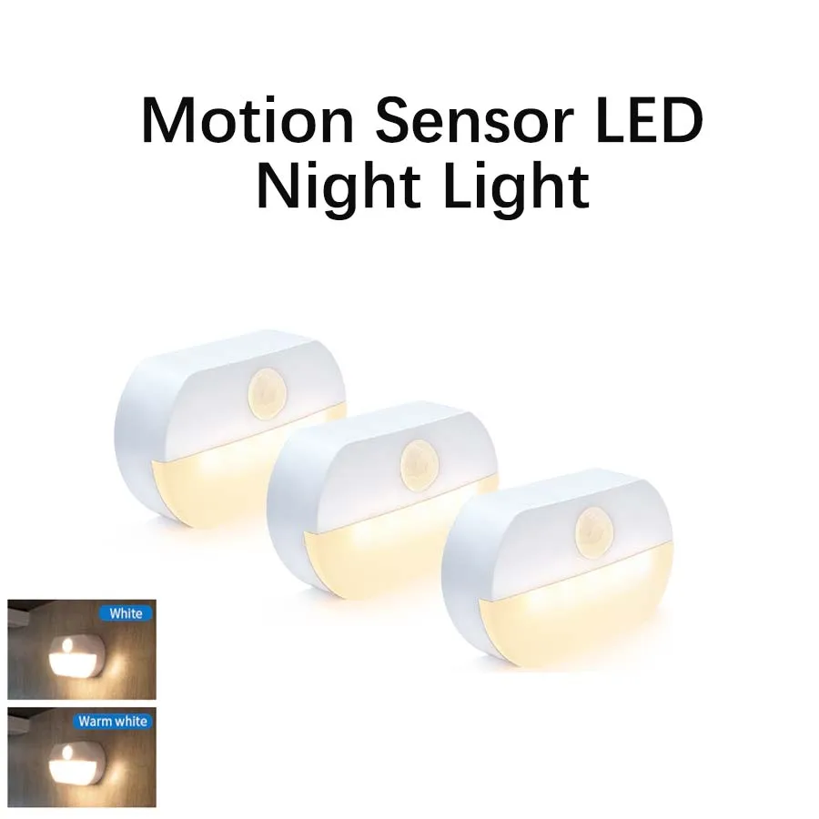 Sensor de movimento led night lamp alimentado por bateria sem fio armário luz portátil cozinha guarda-roupa escada luz da noite