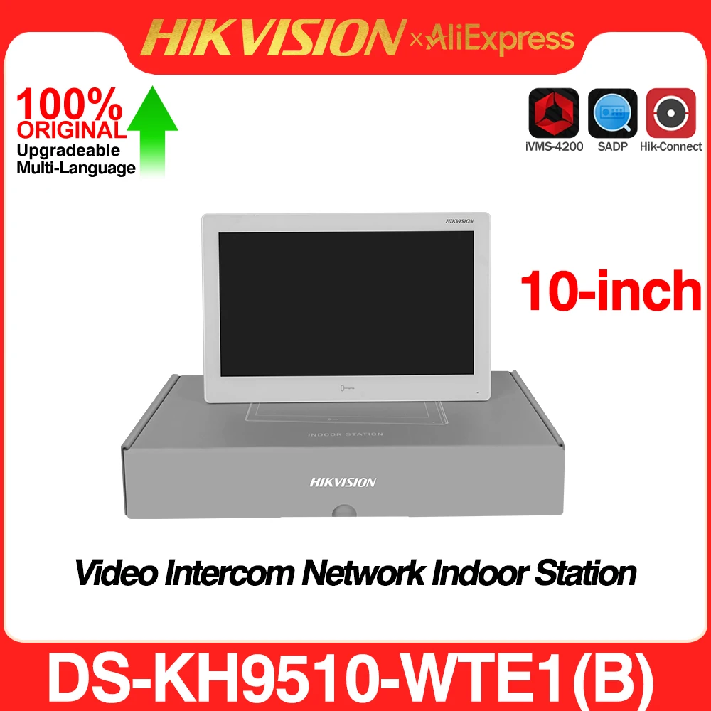 

Оригинальный Hikvision DS-KH9510-WTE1(B) POE 10-дюймовый внутренний монитор IP-видеодомофон Экран Внутренняя станция