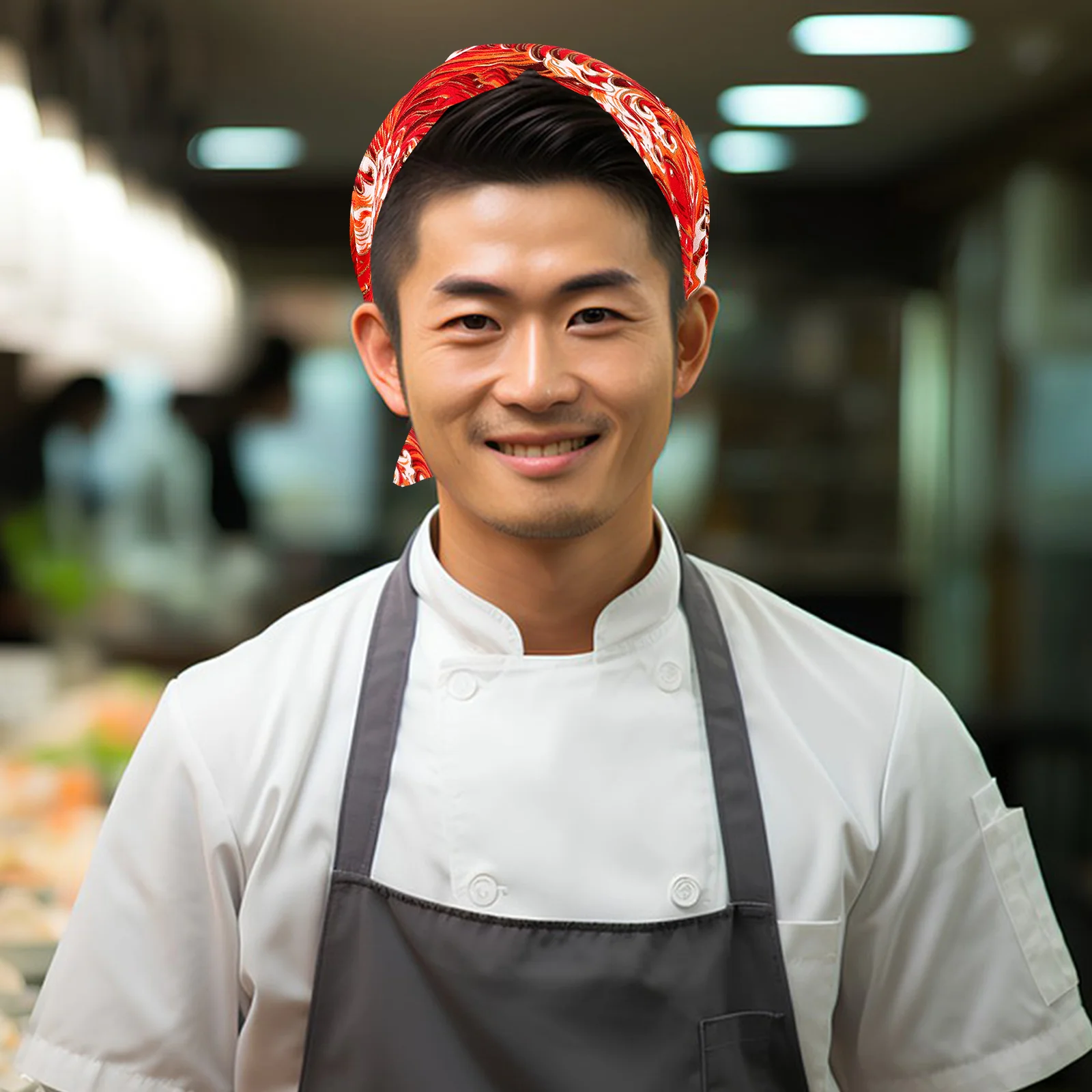 Chef Hat Caps Kitchen Working Practical Adjustable Cloth Decorative Men and Women Headscarf