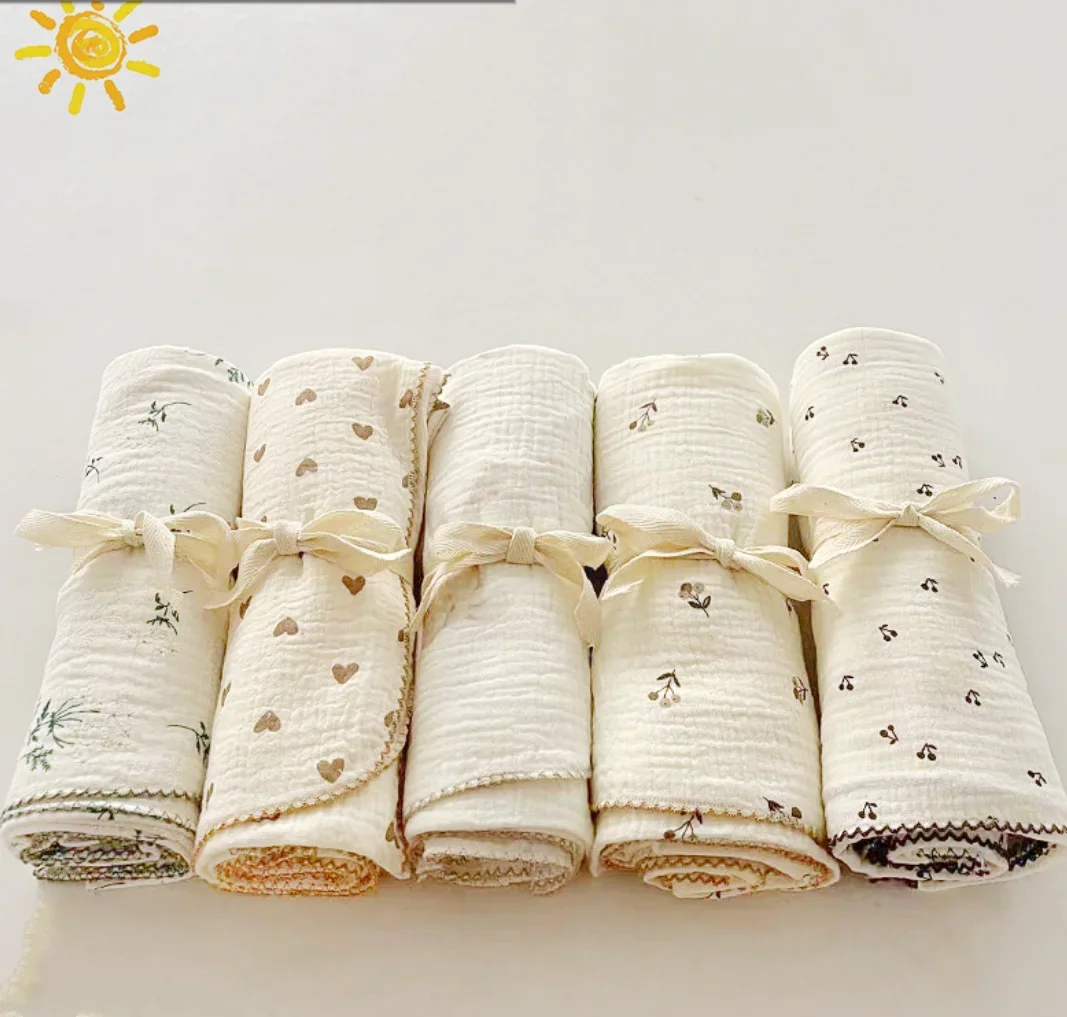 

Newborn Baby Blanket For Boys Girls Muslin Swaddle Wrap Receiving Blankets Floral Soft Toddler Infant Swaddles Baby