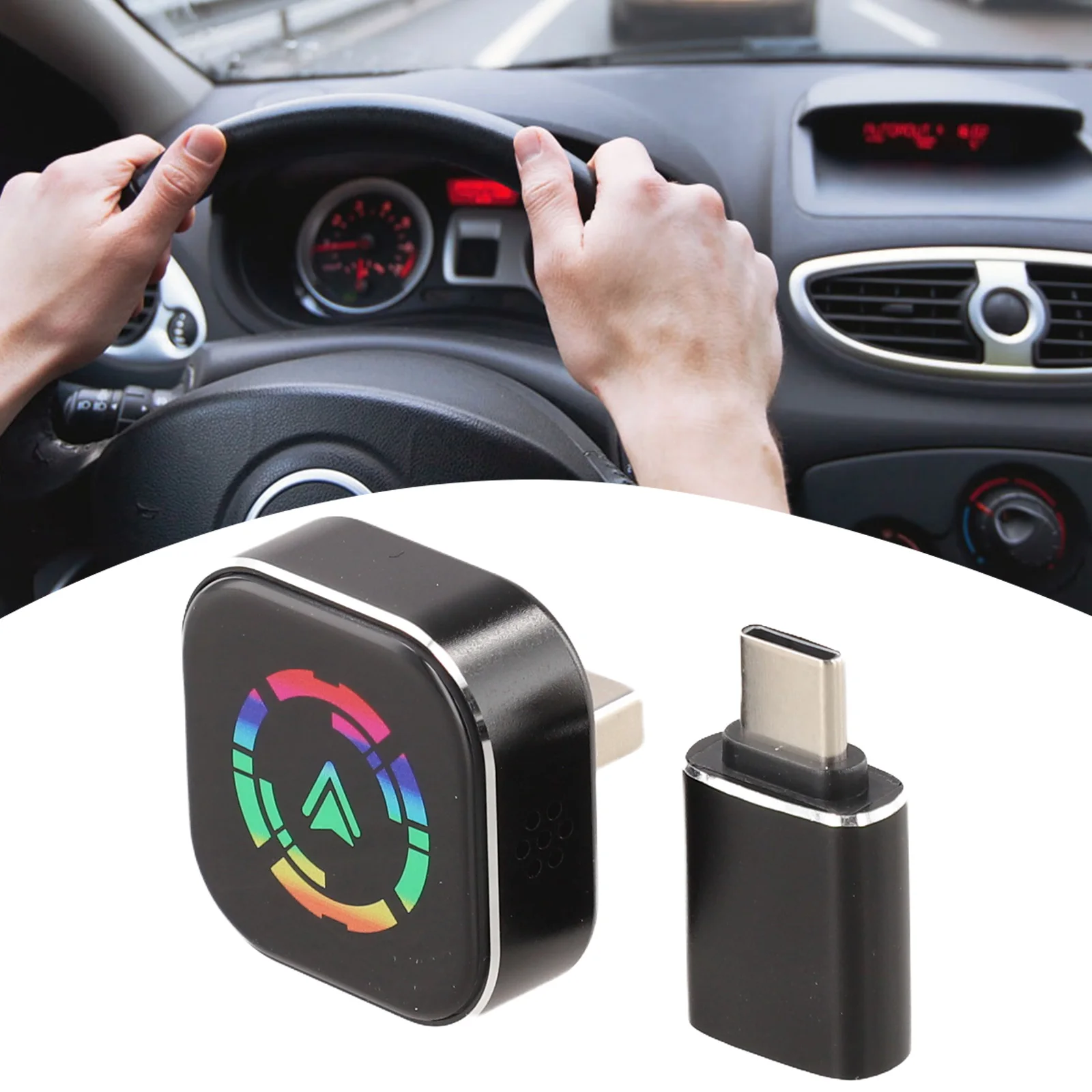 For CarPlay Wireless Adapter 2-in-1 Portable Interconnection Box for Android Auto Support in Factory-Enabled Vehicles
