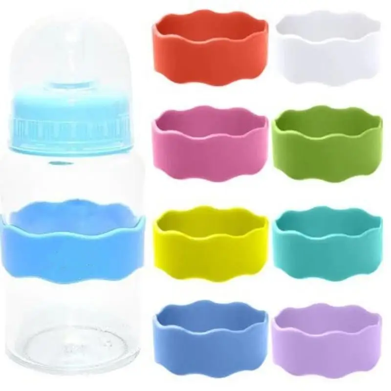 1Pcs Flexible Anti-Slip Cup Grip Wrap Water Bottle Decor Strap Personalized Name Custom Silicone Tumbler Sleeve Band For Party