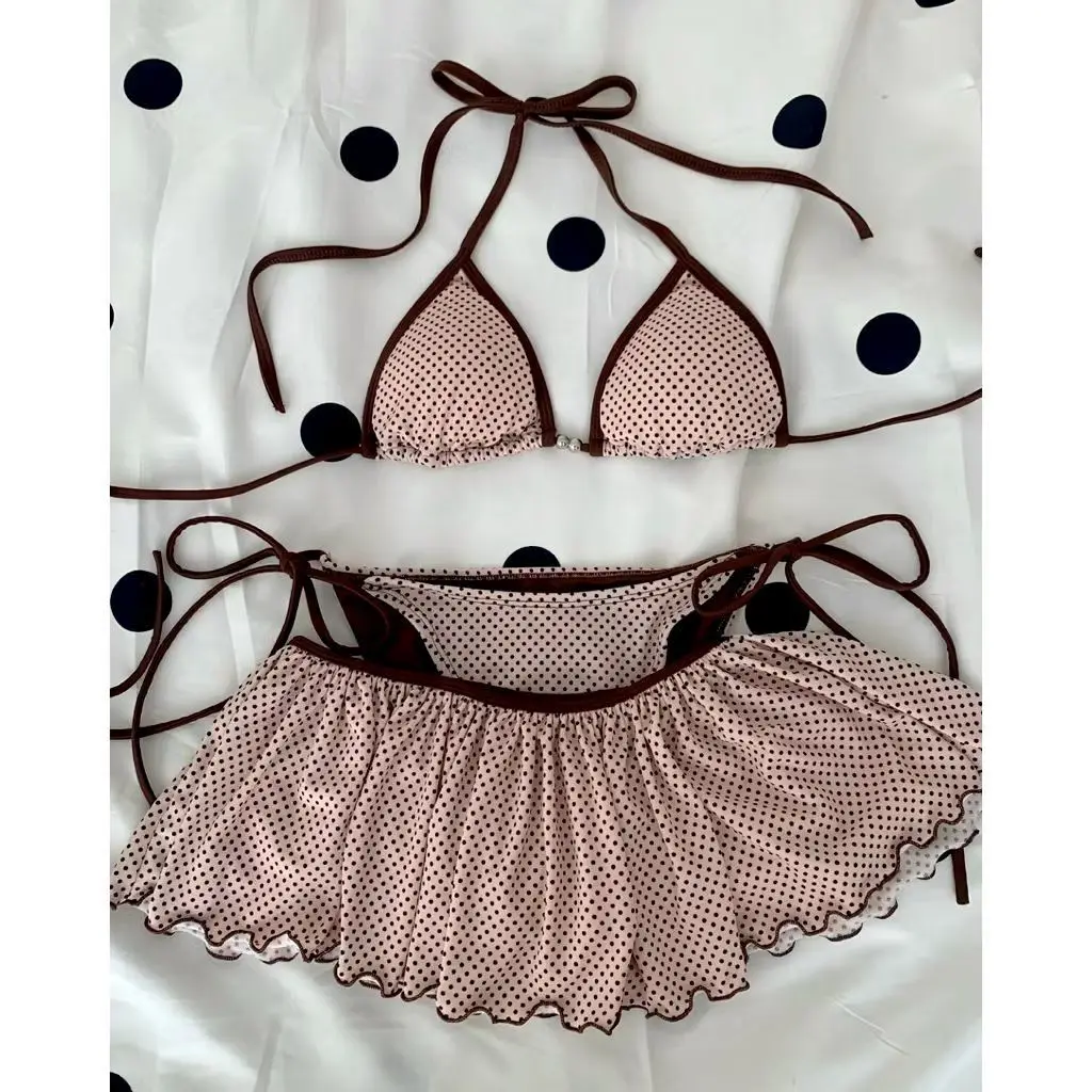New Women's Bikini Set Three-Piece Sexy Beach Vacation Outifits Suit Kawaii Cute Fashion Swimsuit Design Chic
