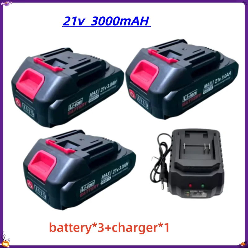 for Makita 21V rechargeable battery 3.0Ah lithium-ion battery, suitable for series electric tool high-pressure water gun EU/plug