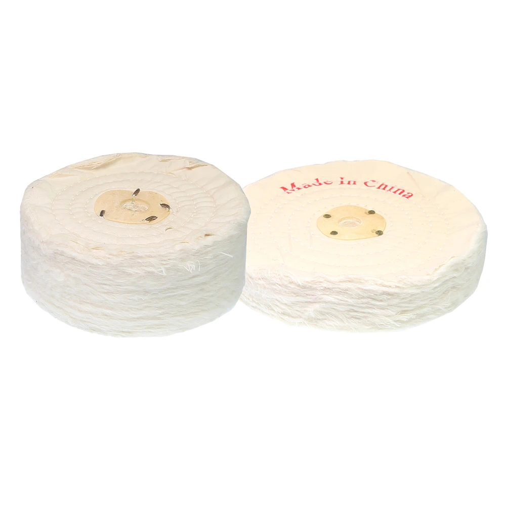 1 piece Extra Thick White Pearl Cotton Buffing Wheel 5/8'' Arbor Hole Spiral Sewn Muslin Cloth Polishing Wheel Jewelry Finish