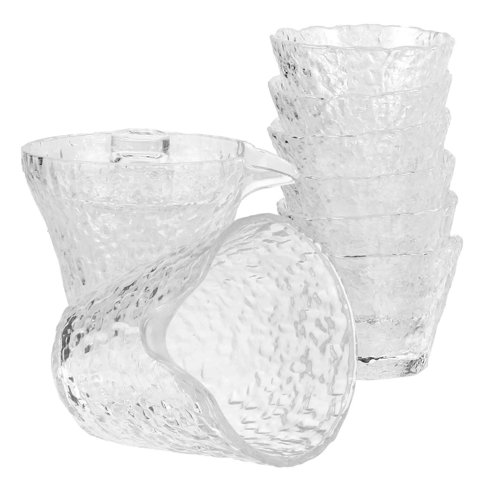 

1Set Glass Tea Cup Set Chinese Style Heat Resistant Explosion Proof Glass Tea Brewing Serving Kit for Drink Teacup Set