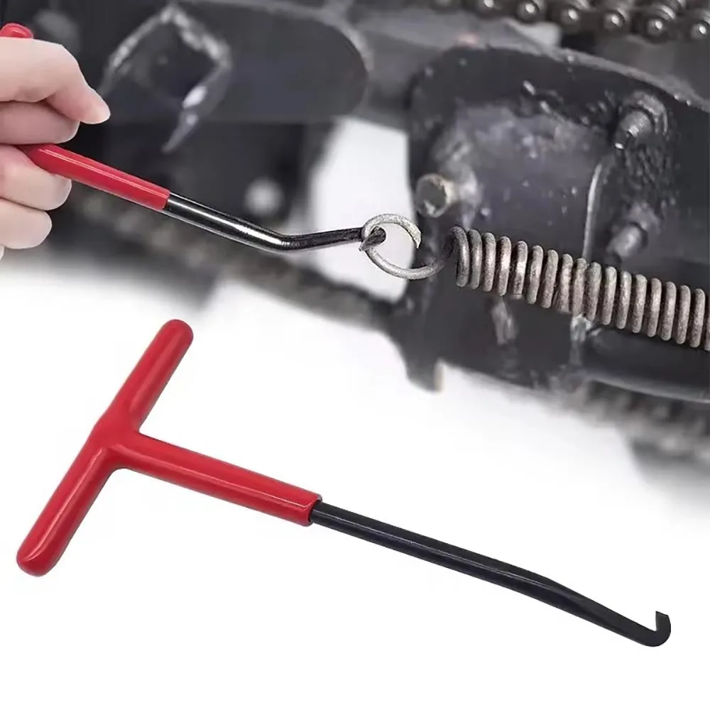 1 قطعة خطاف بنابض ماسورة العادم للدراجات النارية دراجة الكربون الصلب المعادن T مقبض خطاف بنابض أداة الربيع أداة إزالة الصواميل أسود/أحمر #6