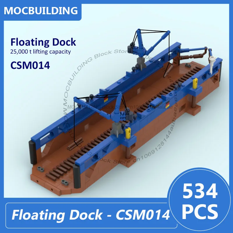 

Плавающая док-станция-CSM014 MOC, строительные блоки, сделай сам, сборка кирпичей, лодка, транспортная коллекция, креативные игрушки, подарки, 534 шт.