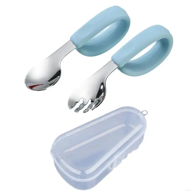Conjunto utensílios alimentação para crianças CORB, colher e garfo para uma experiência refeição segura e divertida