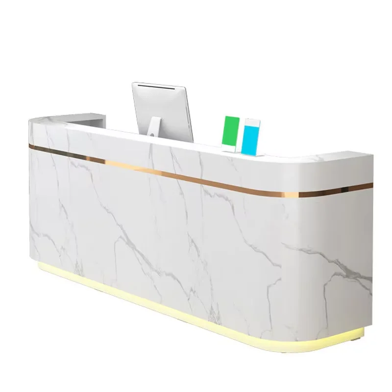 

Customized registration wooden front desk beauty salon bar reception desk