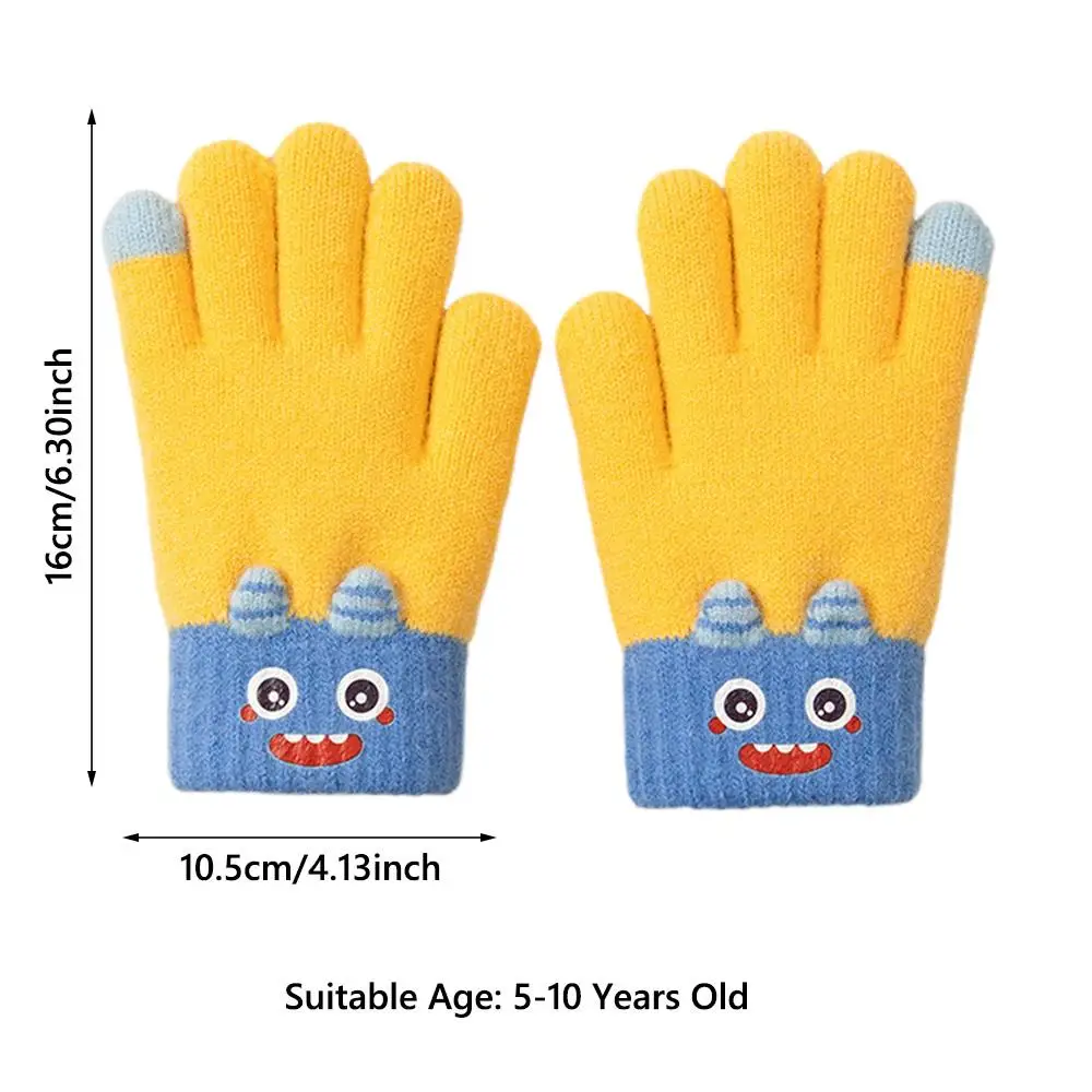 Winter Warm Children's Gloves Soft Stretch Thickened Kids Full Finger Gloves Knit Mittens for Boys Girls for Women & Men