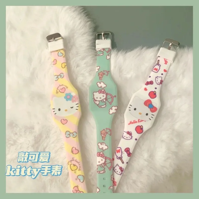 

New kawaii Hello Kitty watch Japanese soft girl style high-looking cute and beautiful pattern LED student girl watch boy watch