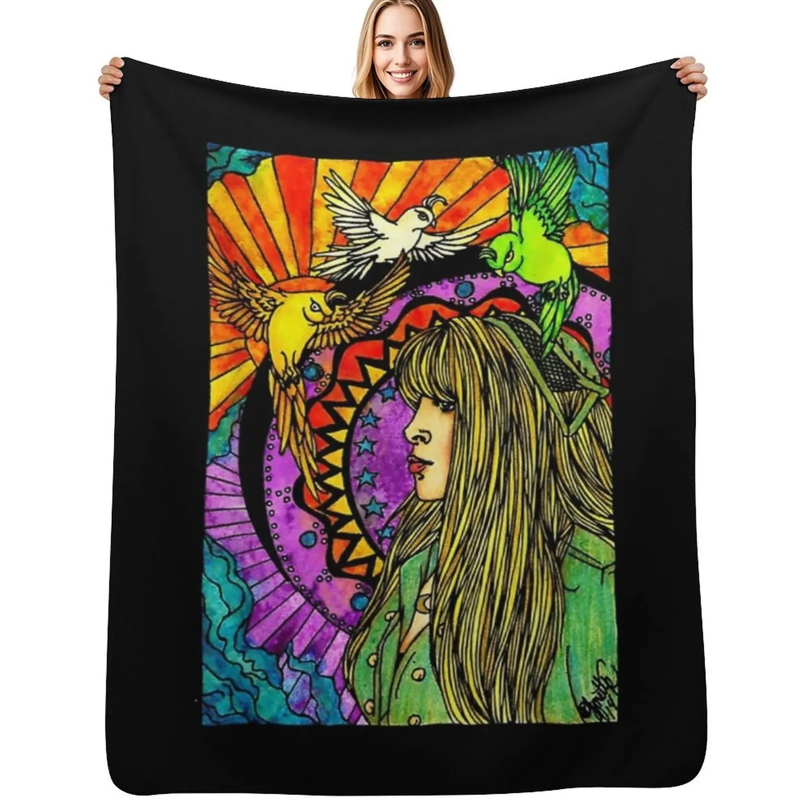 

Stevie Nicks Vintage Throw Blanket All Season Soft Lightweight Blanket for Home