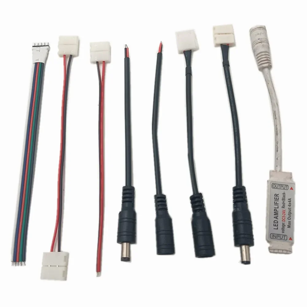 5050 3528 Light Strip Solderless Connector DC Female To 8MM 2P Solderless Buckle Light Strip Extension