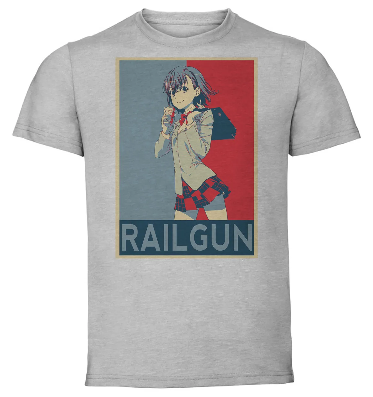 T-Shirt Unisex Grey Propaganda Toaru Majutsu no Index Railgun variant