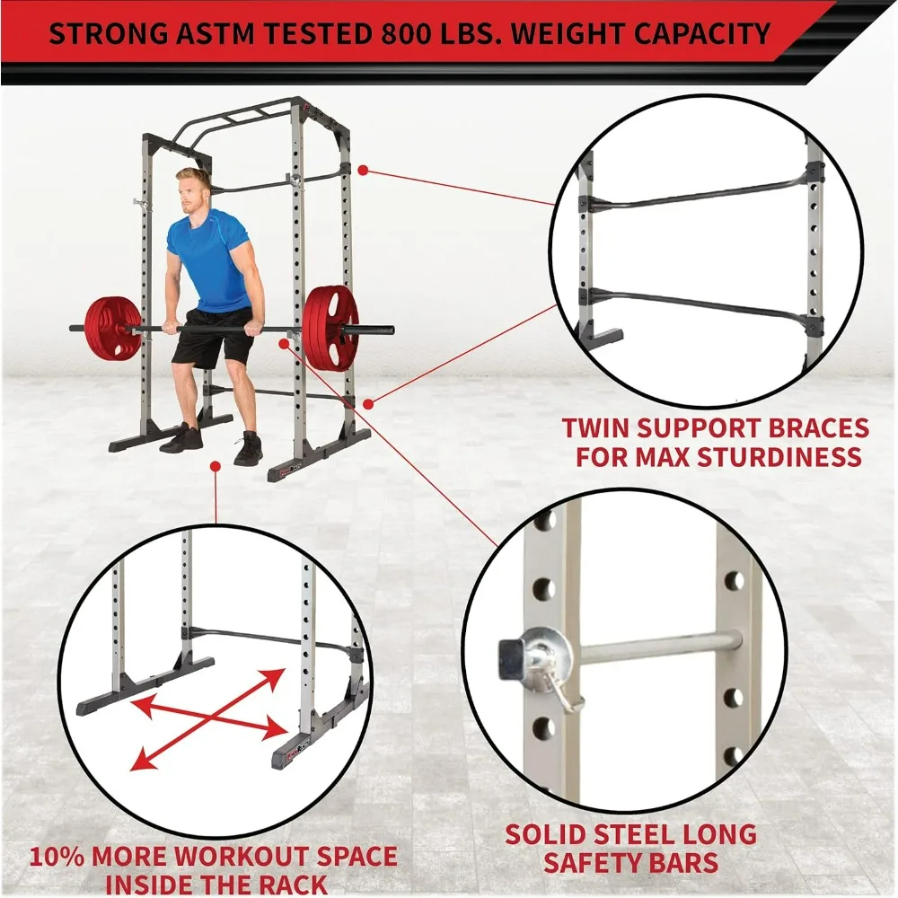 Squat Rack Power Cage with | Optional LAT Pulldown & Leg Holdown Attachment | Squat and Bench Rack Combos| Super Max 810 XLT |