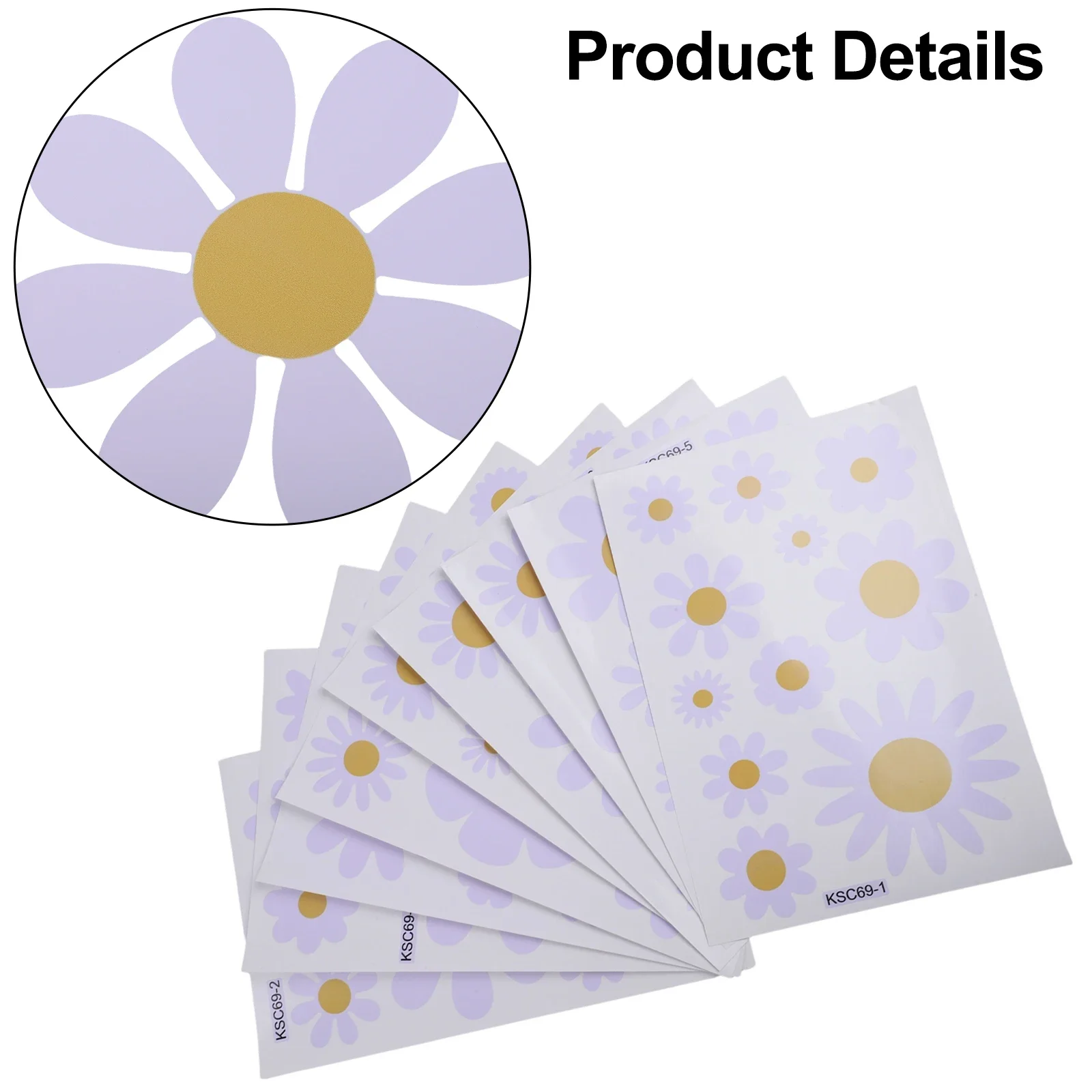 Spring Delight 82 Double Sided White Daisy Window Decals Reusable PVC Clings for Windows Glass Doors and Mirrors