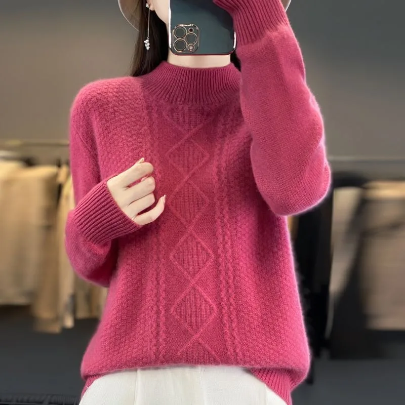 

Осенние и зимние вязаные свитера, рубашки со свободным низом, теплые и утолщенные свитера с внутренней стороны, модные женские топы