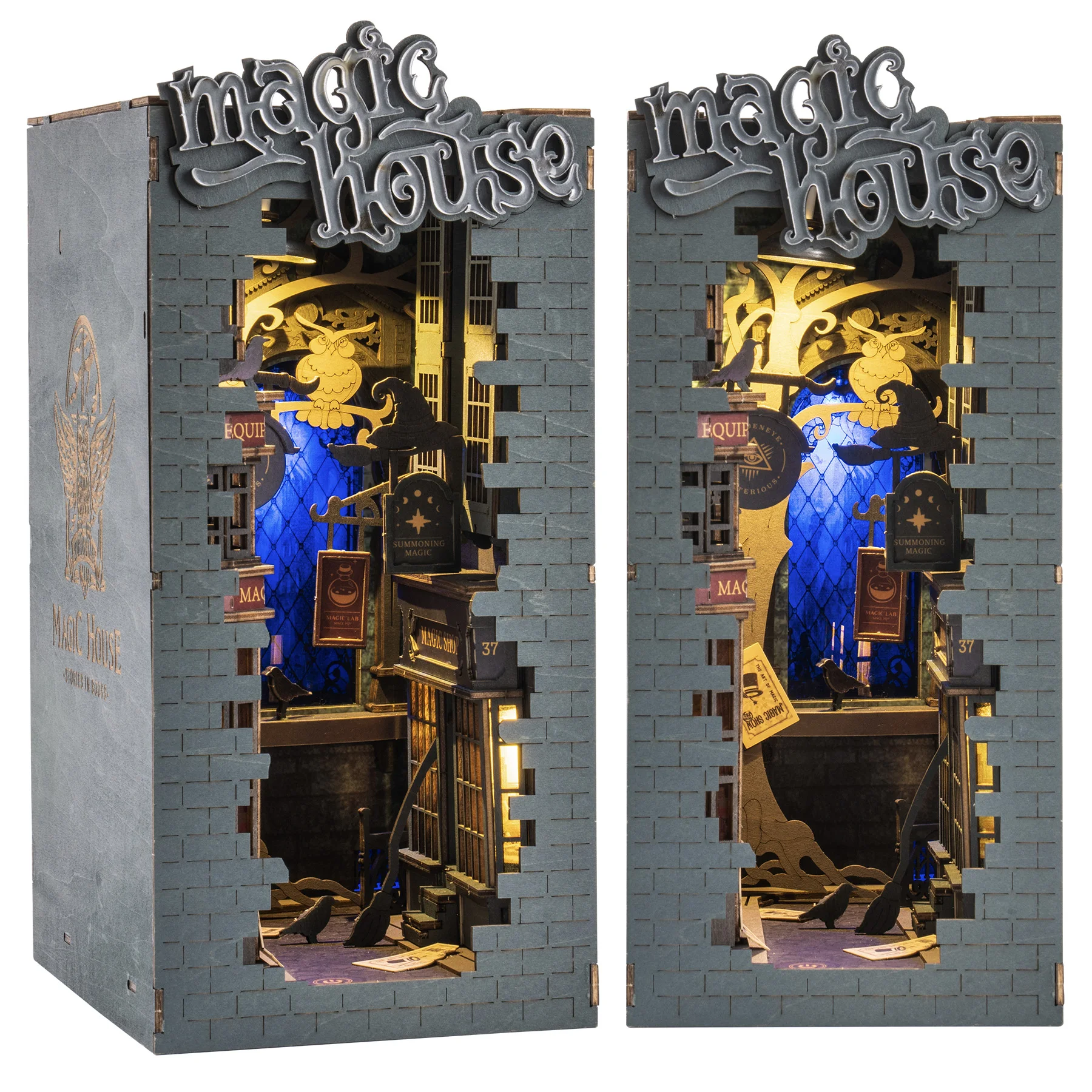 

Набор для сборки книжной полки Rolife DIY Book Nook Kit Magic House: 3D-пазл-модель с LED-подсветкой для декора книжной полки, подарок для любителей книг (для взрослых)