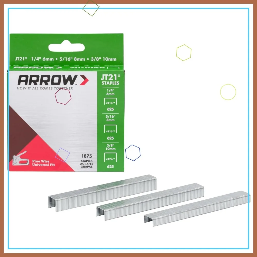 

Thin Wire Staples Multipack for Staple Guns, 1/4-Inch, 5/16-Inch, 3/8-Inch Sizes, 1875 Count, Ideal for Upholstery and Crafts