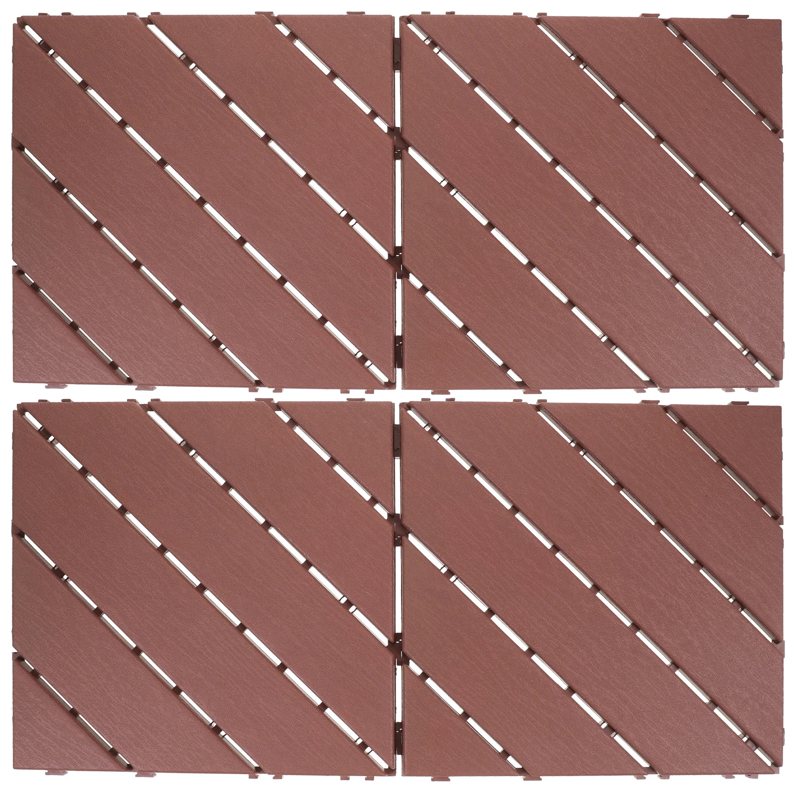 

4pcs Deck Plastic Outdoor Backyard Balcony Yard Decor Durable Water-Permeable High-Density Decking Tiles For Patios Walkways