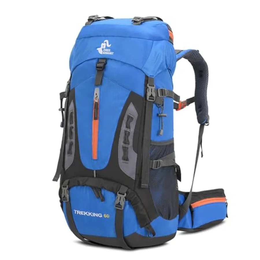 

60L Hiking Camping Backpack with Rain Cover, Waterproof Large Capacity Outdoor Sport Travel Daypack Climbing Touring