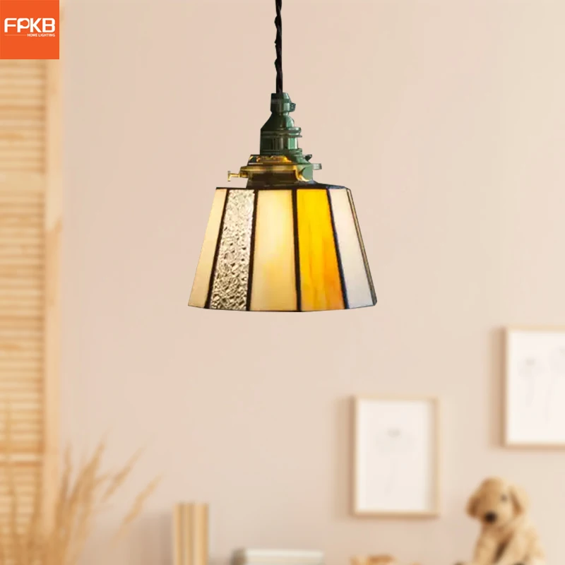 

Японская ретро люстра ручной работы из латуни стекла, средневековая люстра для проживания в семье, прикроватная тумбочка, кафе-бар, чайная комната